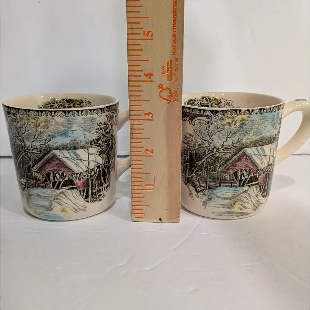 Set of 2 Johnson Brothers FRIENDLY VILLAGE Mug 3 1/4
